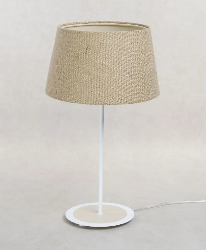 Lampa stołowa ENTURO III beżowa z abażurem z juty I sklep meblowy MIRAT.
