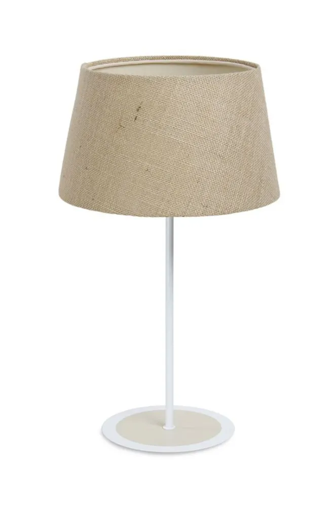 Lampa stołowa ENTURO III beżowa z abażurem z juty I sklep meblowy MIRAT.