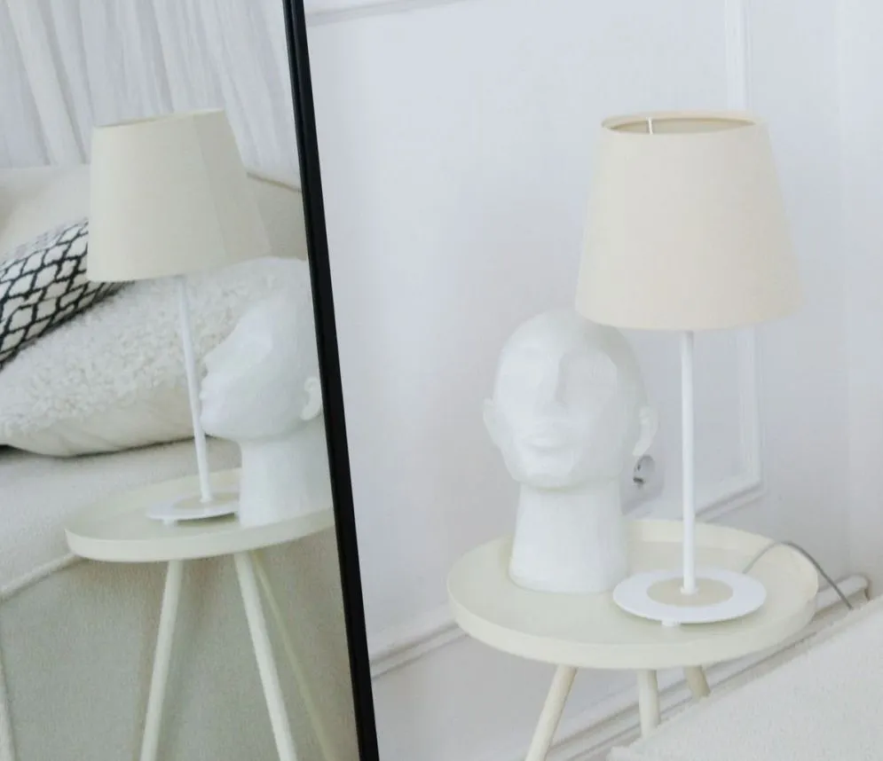 Lampa stołowa ENTURO II kremowa na stolik nocny I sklep meblowy MIRAT.