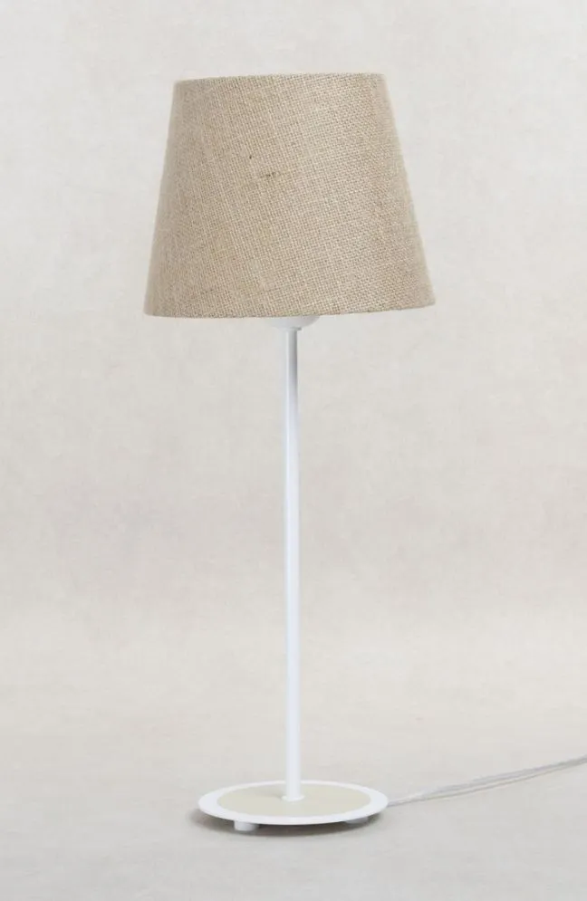 Lampa stołowa ENTURO II beżowa z abażurem z juty I sklep meblowy MIRAT.