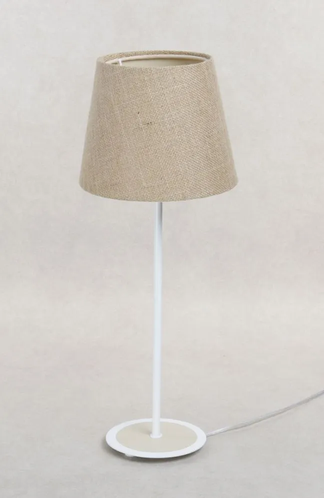Lampa stołowa ENTURO II beżowa z abażurem z juty I sklep meblowy MIRAT.
