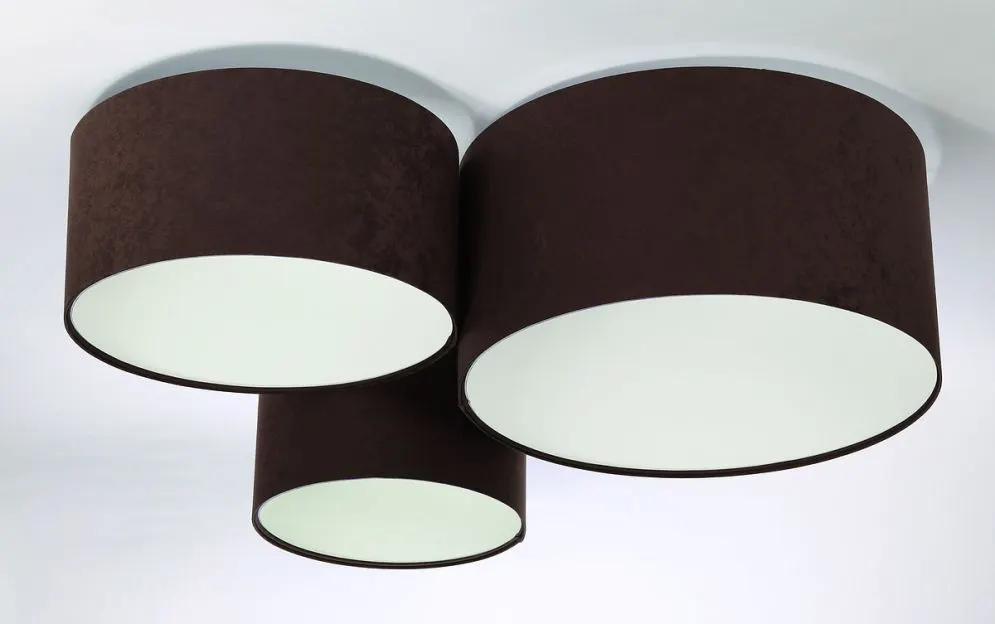 Plafon sufitowy TRIO CYLINDRA brązowy/biały potrójny do salonu I sklep meblowy MIRAT.
