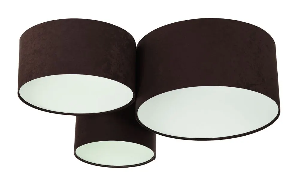 Plafon sufitowy TRIO CYLINDRA brązowy/biały potrójny do salonu I sklep meblowy MIRAT.