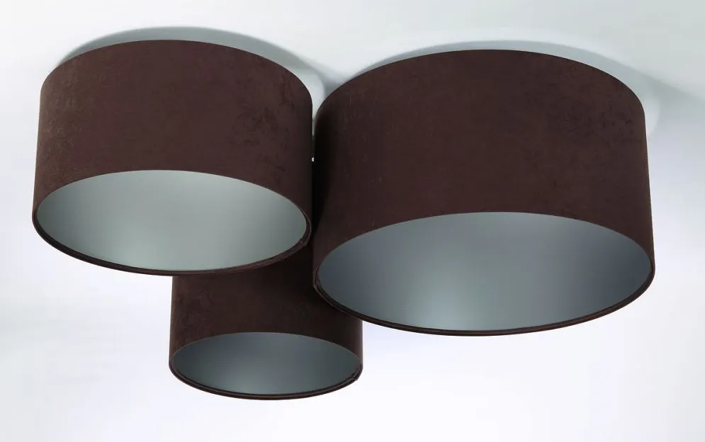 Plafon sufitowy TRIO CYLINDRA brązowy/srebrny potrójny walcowaty I sklep meblowy MIRAT.