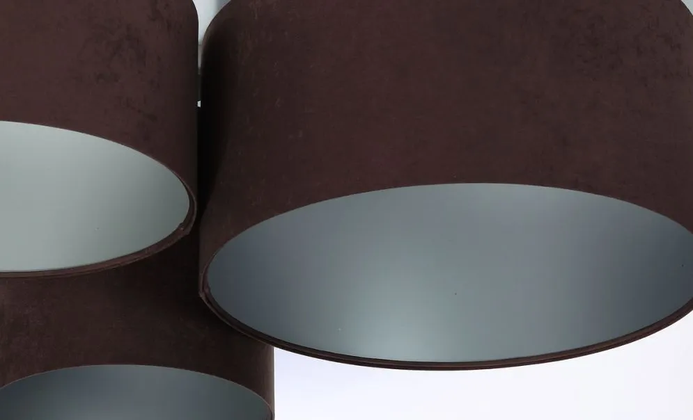 Plafon sufitowy TRIO CYLINDRA brązowy/srebrny potrójny walcowaty I sklep meblowy MIRAT.