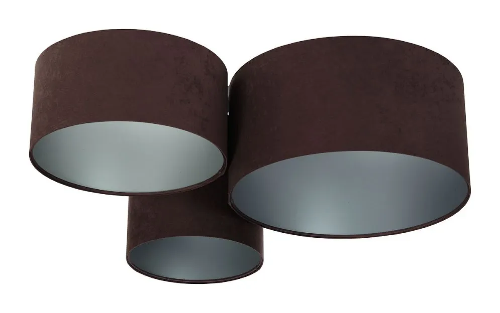 Plafon sufitowy TRIO CYLINDRA brązowy/srebrny potrójny walcowaty I sklep meblowy MIRAT.