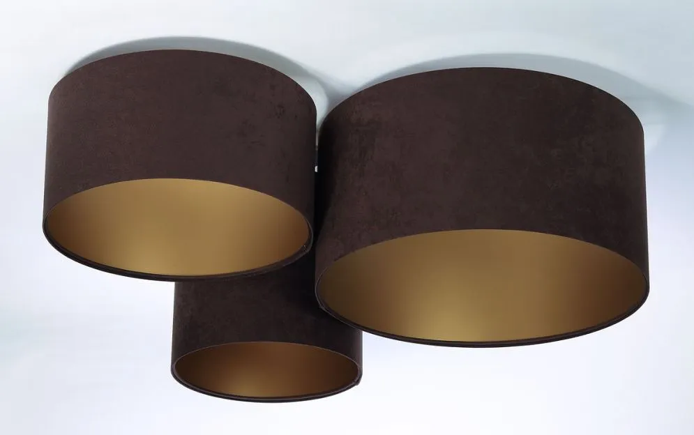 Plafon sufitowy TRIO CYLINDRA brązowy/złoty potrójny glamour I sklep meblowy MIRAT.