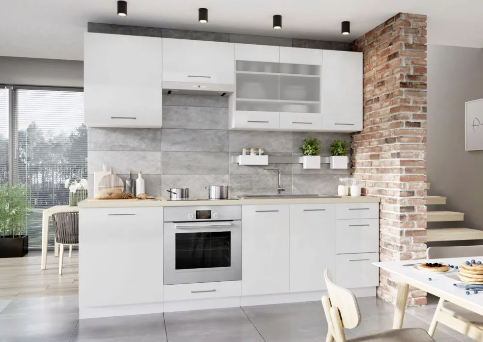 Szafka kuchenna stojąca 60 VITA D60 SŁ/2133 P/L biała połysk I sklep meblowy MIRAT.  kolekcja VITA