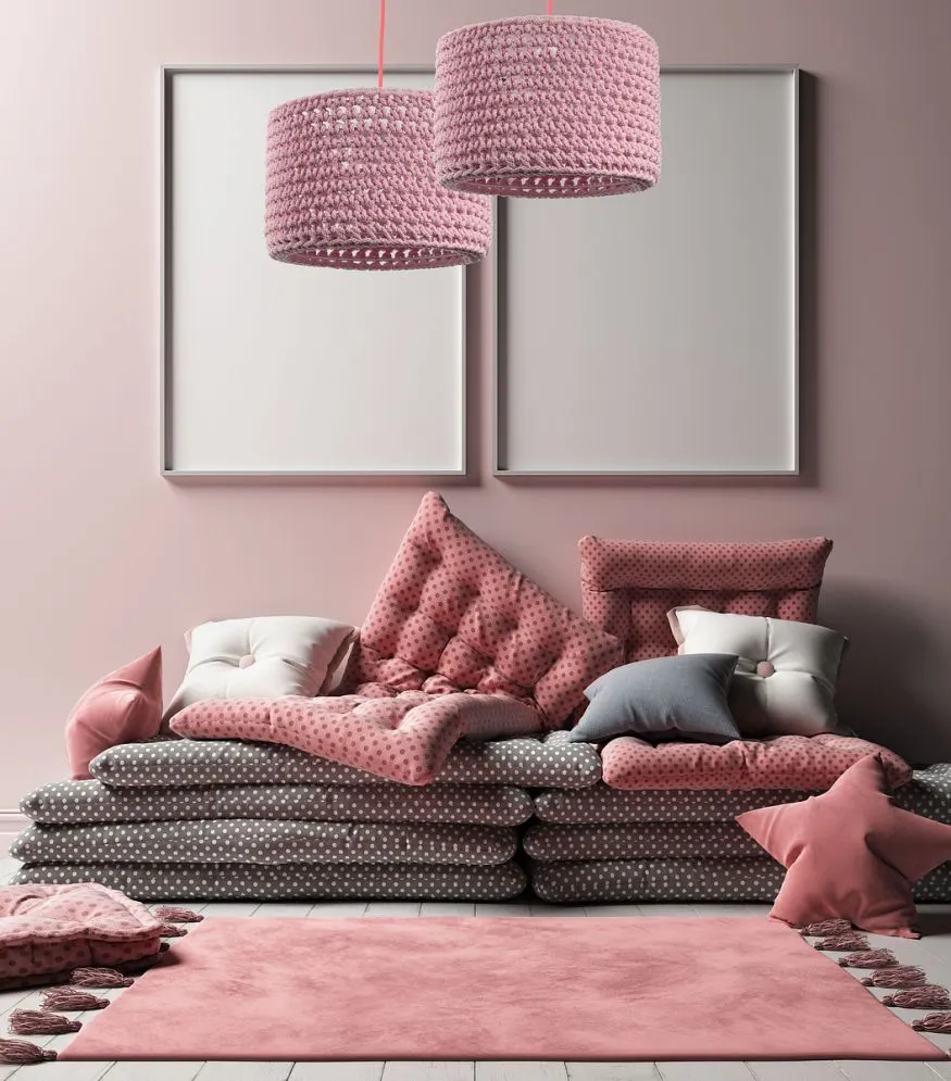 Lampa wisząca COTTON 30 różowa dziecięca | MIRAT.