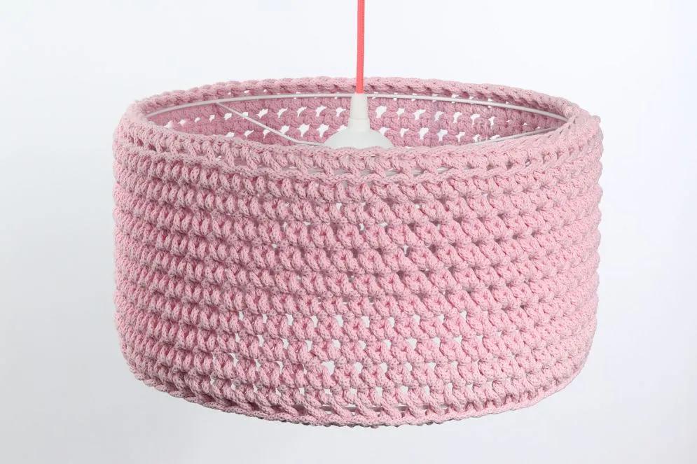 Lampa wisząca COTTON 40 różowa ze sznurka bawełnianego | MIRAT.