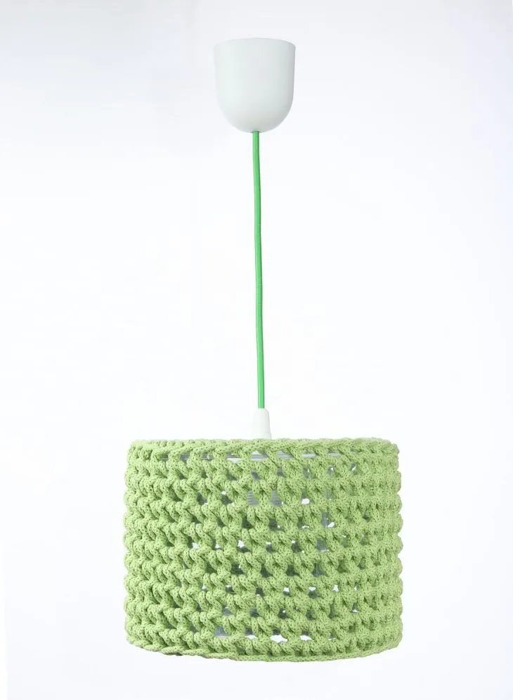 Lampa wisząca COTTON 25 zielona ręcznie robiona | MIRAT.