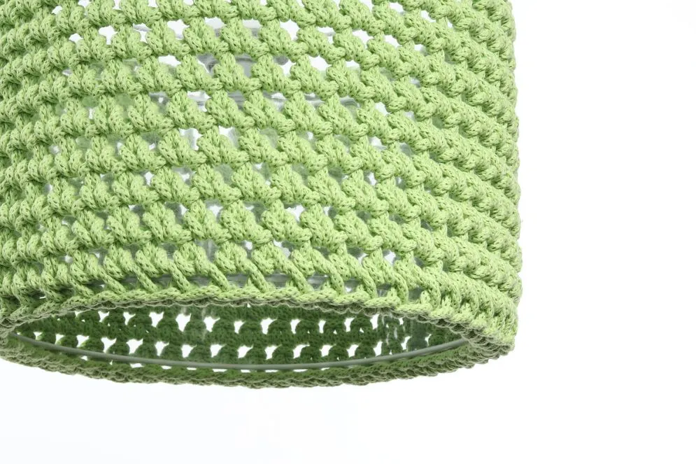 Lampa wisząca COTTON 30 zielona ze sznurka bawełnianego | MIRAT.