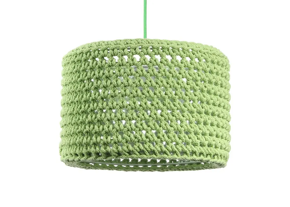 Lampa wisząca COTTON 25 zielona ręcznie robiona | MIRAT.