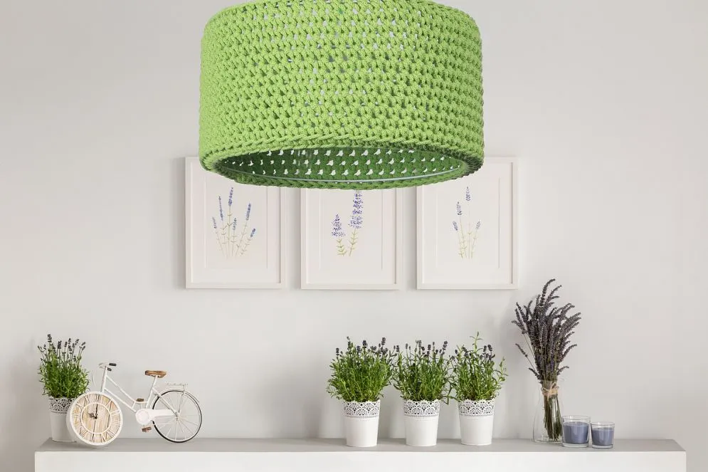 Lampa wisząca COTTON 40 zielona do pokoju dziecięcego | MIRAT.