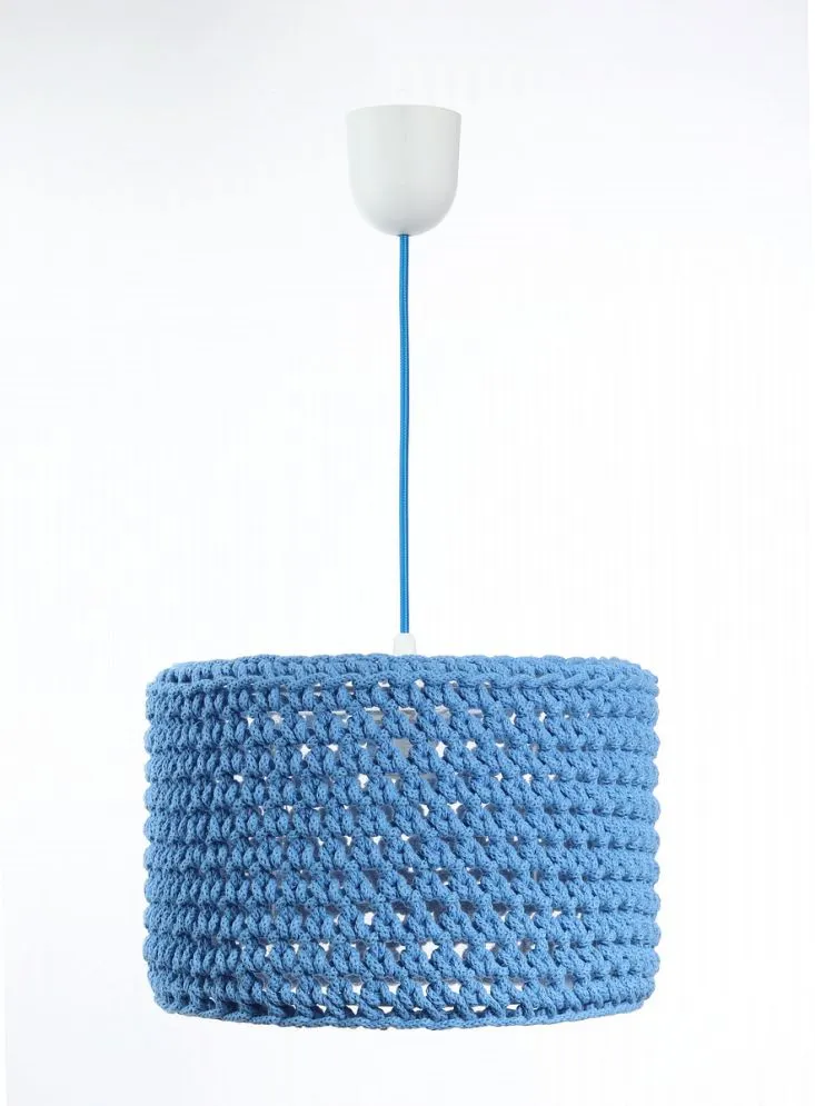 Lampa wisząca COTTON 30 niebieska pleciona polskiej produkcji | MIRAT. w stylu  kolekcja