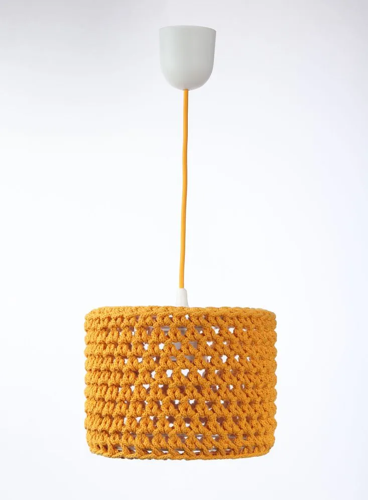Lampa wisząca COTTON 25 żółta ręcznie robiona polska | MIRAT. w stylu  kolekcja