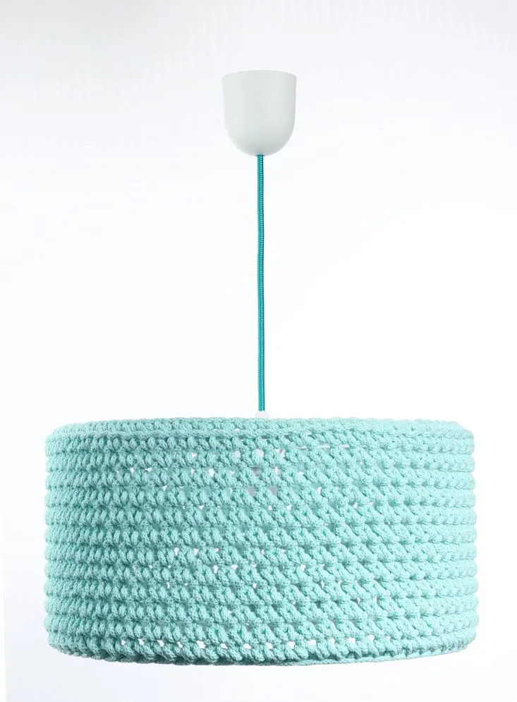 Lampa wisząca COTTON 40 turkusowa ręcznie pleciona | MIRAT. w stylu  kolekcja