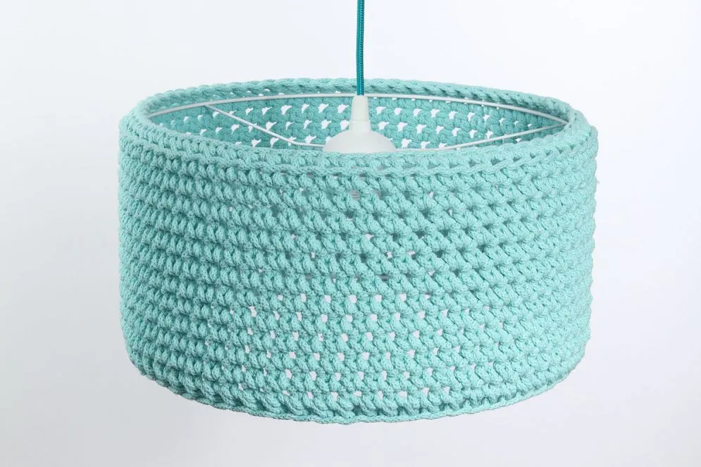 Lampa wisząca COTTON 40 turkusowa ręcznie pleciona | MIRAT. w stylu  kolekcja