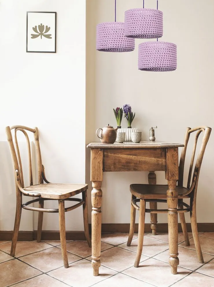 Lampa wisząca COTTON 25 fioletowa nad biurko | MIRAT. w stylu  kolekcja