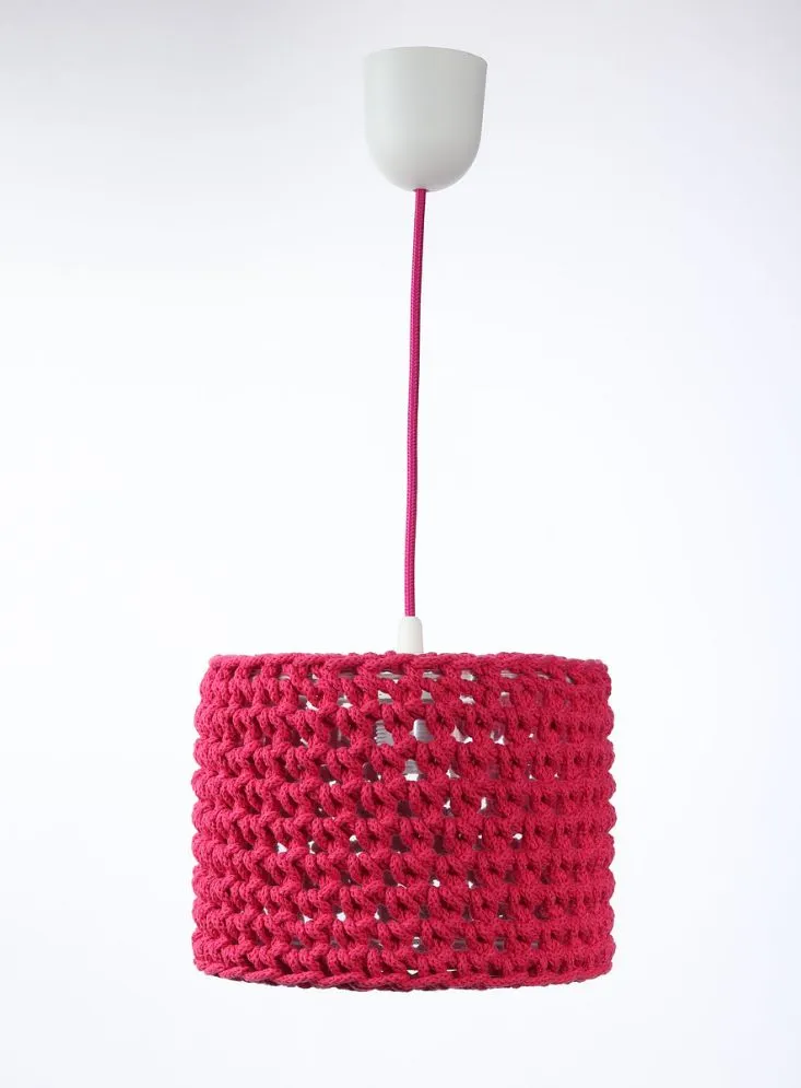 Lampa wisząca COTTON 25 czerwona pleciona ręcznie | MIRAT. w stylu  kolekcja