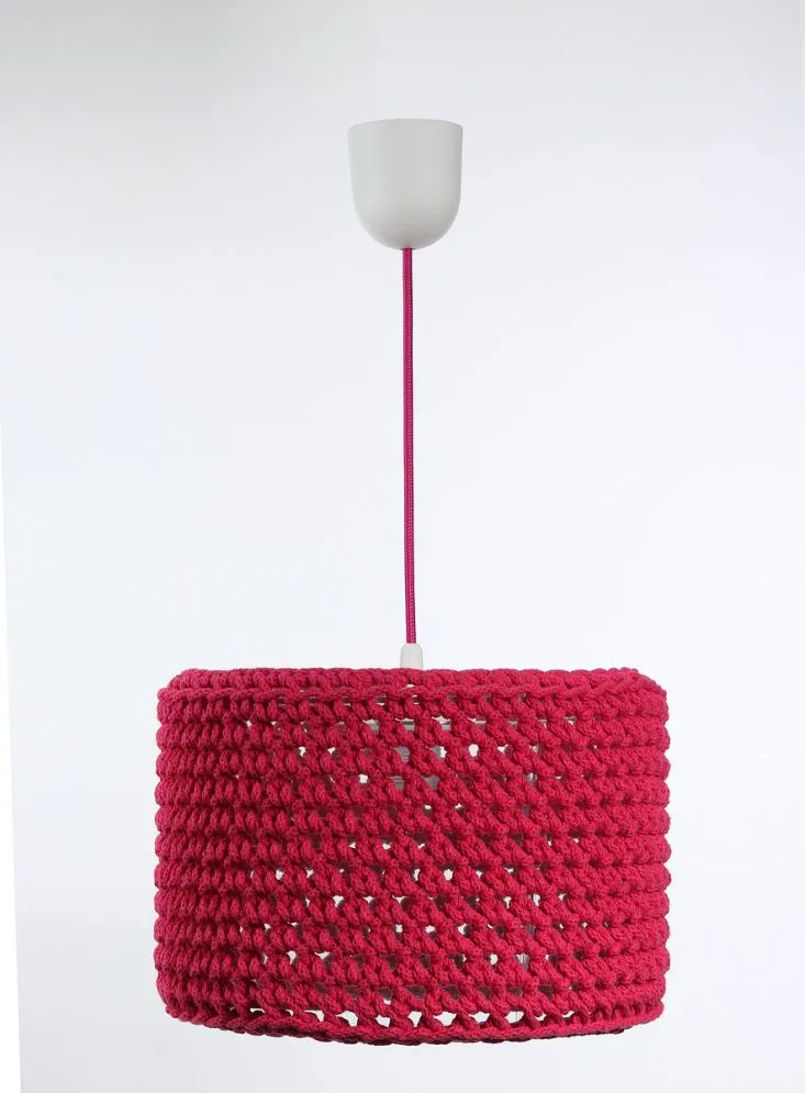 Lampa wisząca COTTON 30 czerwona ze sznurka bawełnianego | MIRAT. w stylu  kolekcja