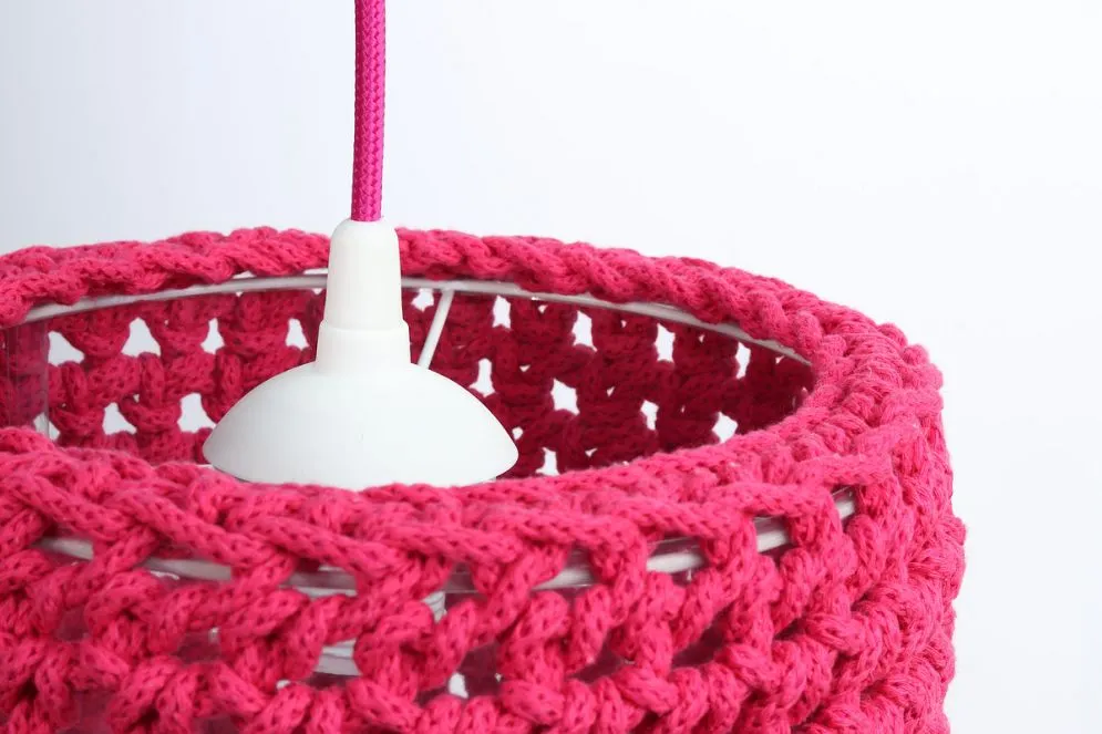 Lampa wisząca COTTON 25 czerwona pleciona ręcznie | MIRAT. w stylu  kolekcja