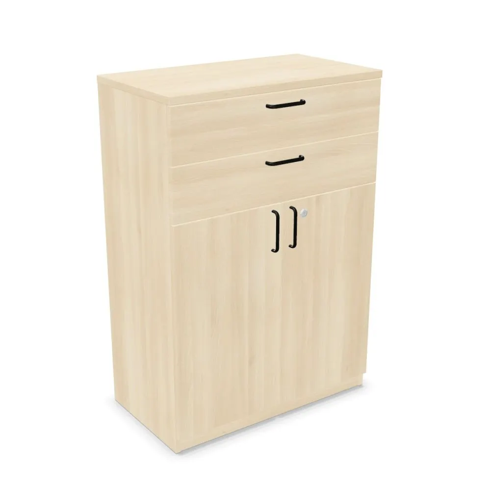 Komoda biurowa EASY SPACE CABINET HDE 2D2S 80cm akacjowa zamykana I sklep meblowy MIRAT.