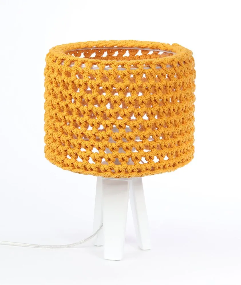 Lampa stołowa COTTON WOOD żółta lampka nocna | MIRAT.