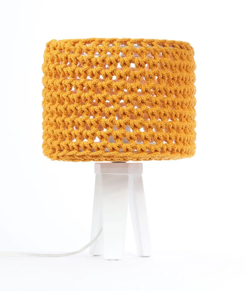 Lampa stołowa COTTON WOOD żółta lampka nocna | MIRAT.