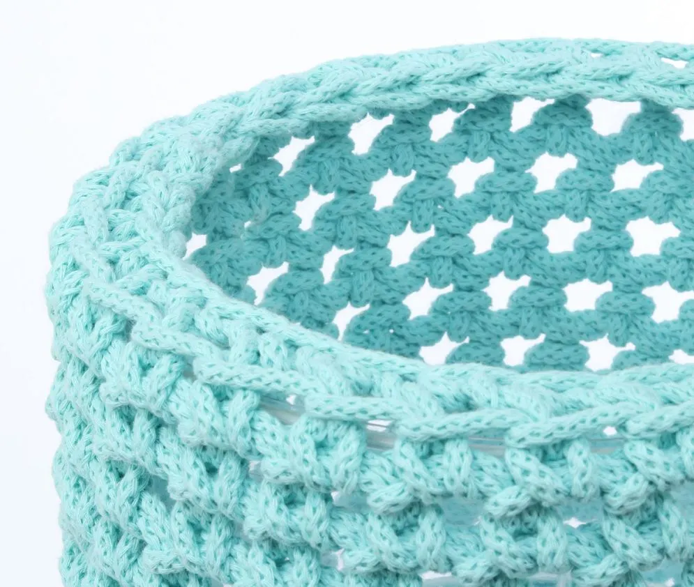 Lampa stołowa COTTON WOOD turkusowa ręcznie robiona | MIRAT.