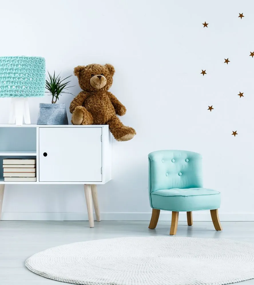 Lampa stołowa COTTON WOOD turkusowa ręcznie robiona | MIRAT.