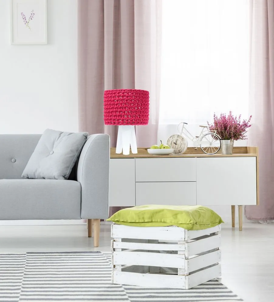 Lampa stołowa COTTON WOOD czerwona do sypialni | MIRAT.