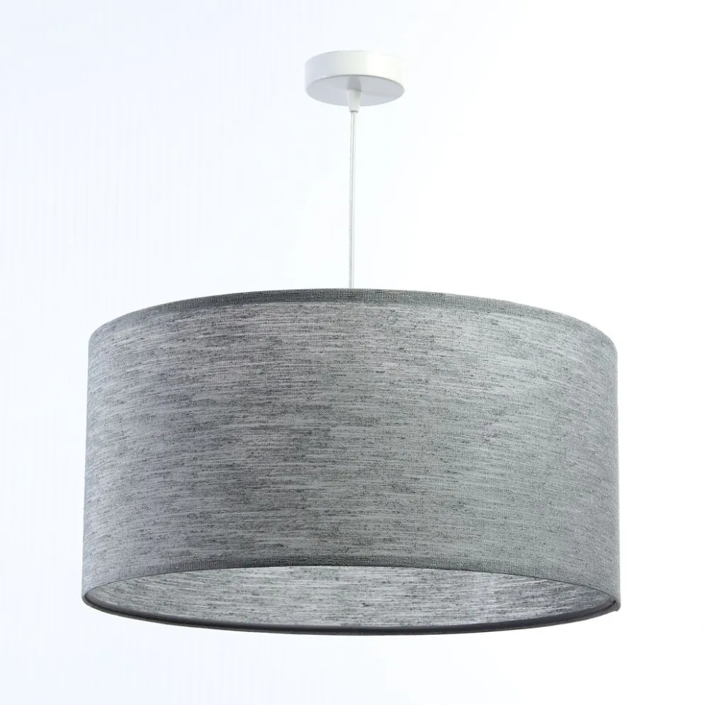 Lampa wisząca NATURAL GREY 50 szara pod stół tkanina | MIRAT.
