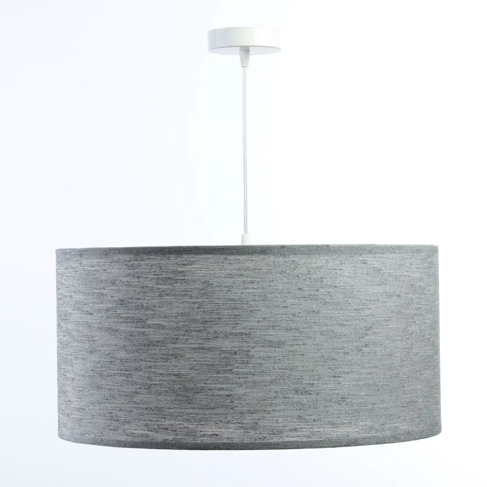 Lampa wisząca NATURAL GREY 50 szara pod stół tkanina | MIRAT.