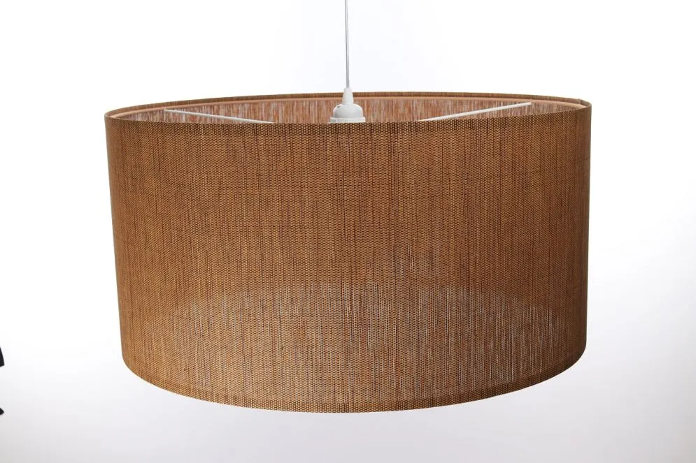 Lampa wisząca NATURAL GRAIN 60 jasnobrązowa nad stół tkanina | MIRAT.
