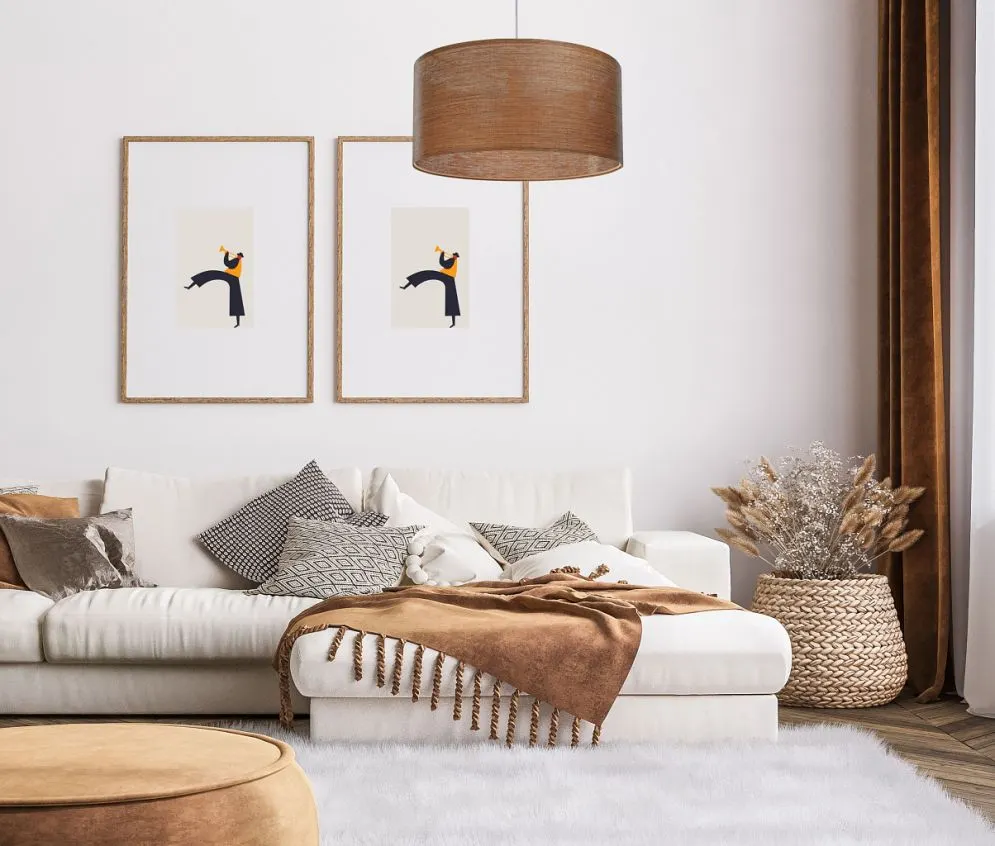 Lampa wisząca NATURAL GRAIN 40 jasnobrązowa w stylu natural | MIRAT.