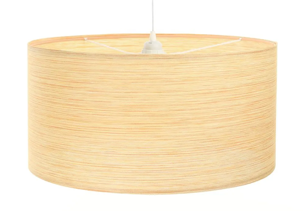 Lampa wisząca NATURAL RATTAN 50 beżowa walec tkanina | MIRAT.