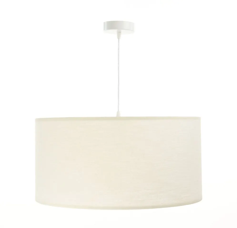 Lampa wisząca NATURAL CREAM 40 kremowa tkanina walec | MIRAT.