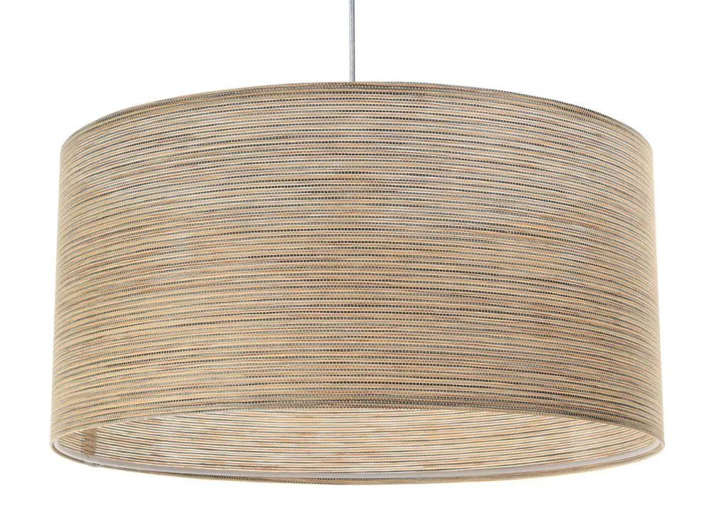 Lampa wisząca NATURAL BAMBOO 40 beżowa płócienna imitująca bambus | MIRAT.