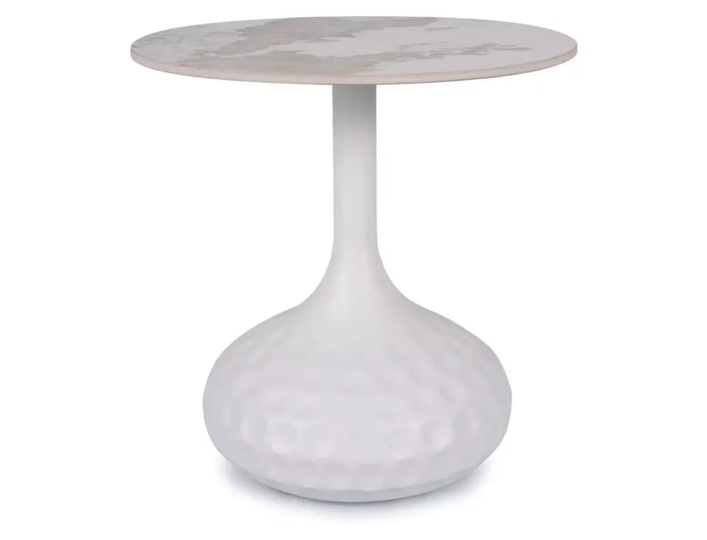 Stolik pomocniczy Salo A 50 cm biały marmur | MIRAT styl GLAMOUR