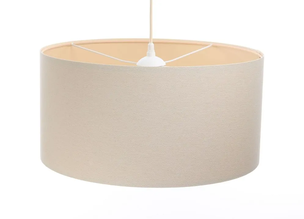 Lampa wisząca BOHO LEN 40 kremowa lniana tkanina | MIRAT.