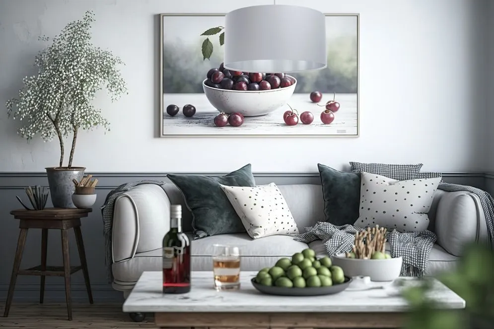 Lampa wisząca MODERN 50 szara/srebrne lustro do salonu I sklep meblowy MIRAT.