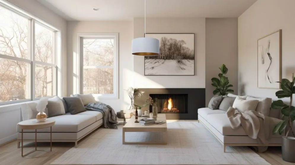 Lampa wisząca MODERN 50 szara/miedziana satynowy abażur I sklep meblowy MIRAT.