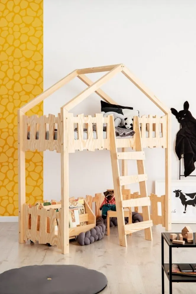 Łóżko piętrowe ZIPPO PA 70x140 sosna domek antresola | MIRAT. w stylu  kolekcja