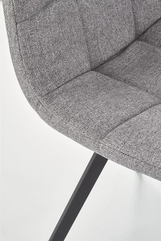 Krzesło K402 szare do salonu na czarnych metalowych nogach | MIRAT.