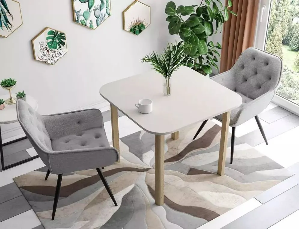 Rozkładany stół Dante II 90x90 cm kaszmir dąb | MIRAT styl SKANDYNAWSKI