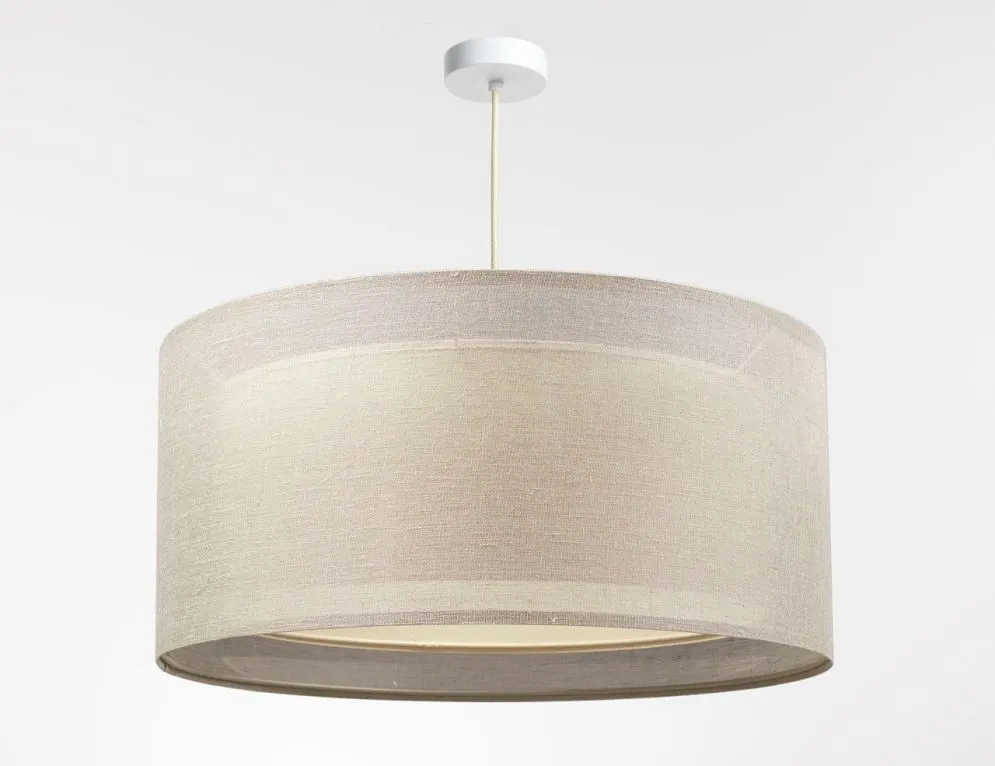 Lampa wisząca DUO LEN LIGHT 50 beżowa lniana I sklep meblowy MIRAT.