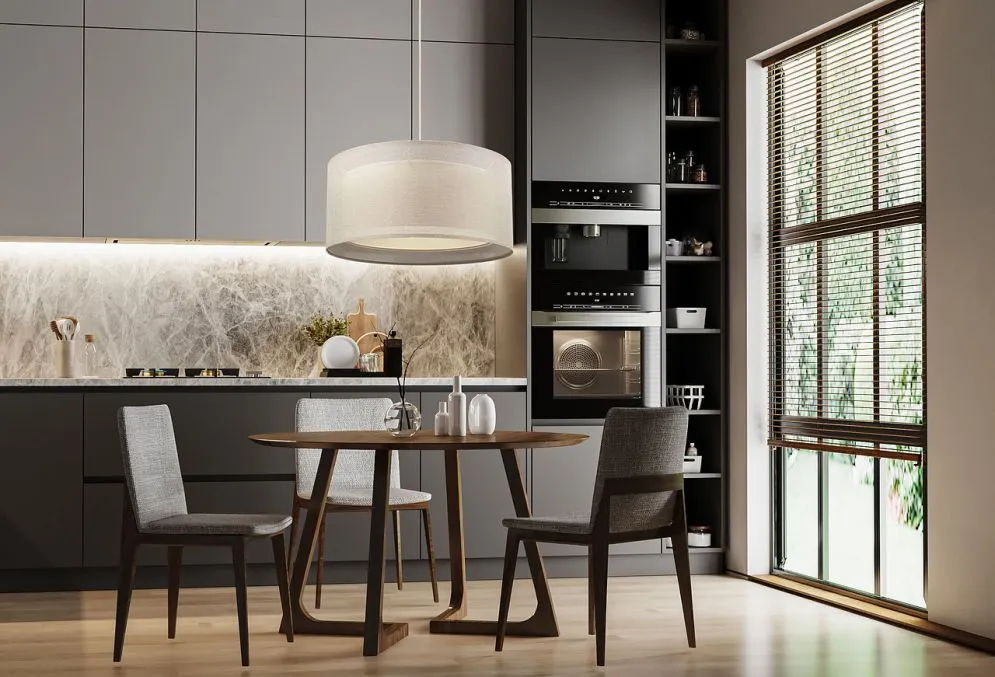 Lampa wisząca DUO LEN LIGHT 50 beżowa lniana I sklep meblowy MIRAT.