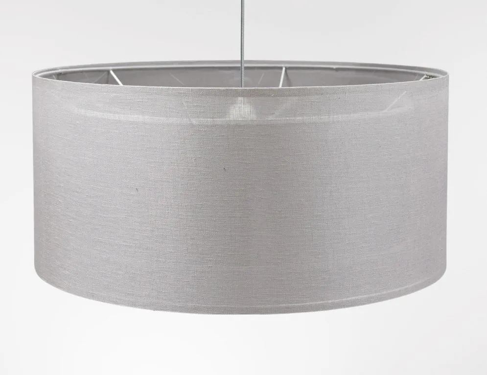Lampa wisząca DUO LEN LIGHT 003-60 szara/srebrna lniana I sklep meblowy MIRAT.