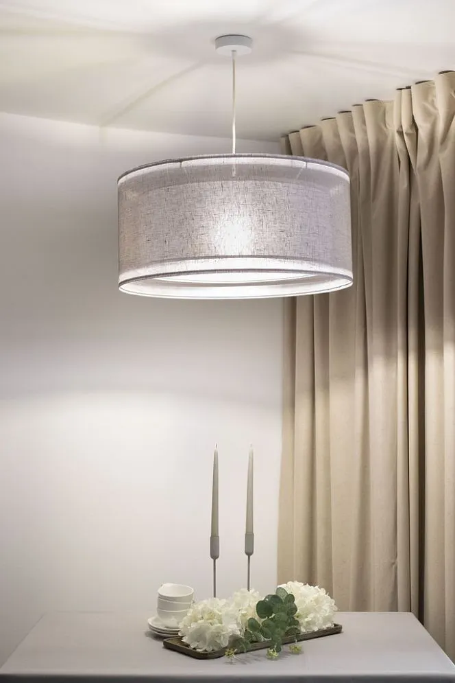 Lampa wisząca DUO LEN LIGHT 005-60 szara/beżowa boho I sklep meblowy MIRAT.